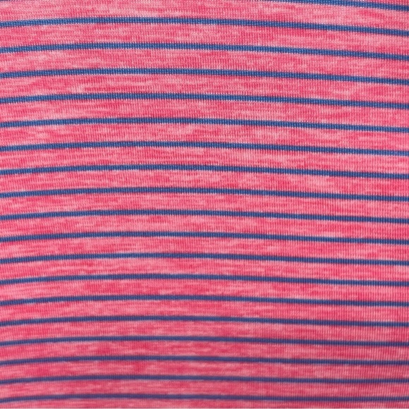 Foot Joy Pink Purple Striped Athletic Golf Polo Shoulder Logo - Picture 4 of 11
